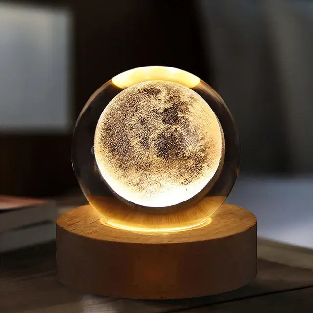 veilleuse lune boule en verre